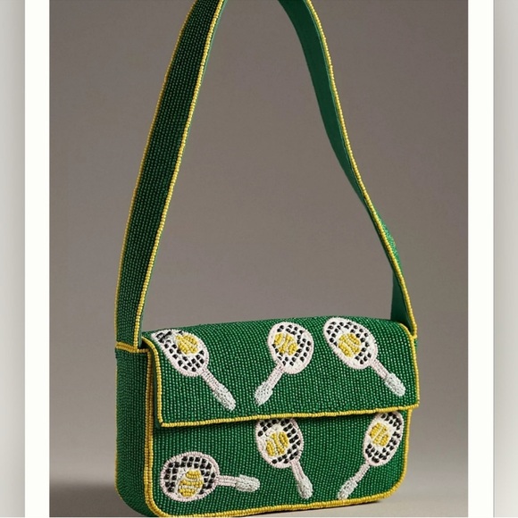 Anthropologie VIRAL Fiona Icon Beaded Bad Tennis NWT - Picture 1 of 8